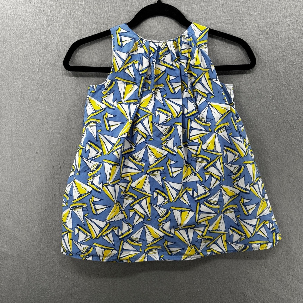Maggie & Zoe Dress Girls 5 Blue Yellow Sailboat Whimsical Print Coastal Nautical - Picture 5 of 13